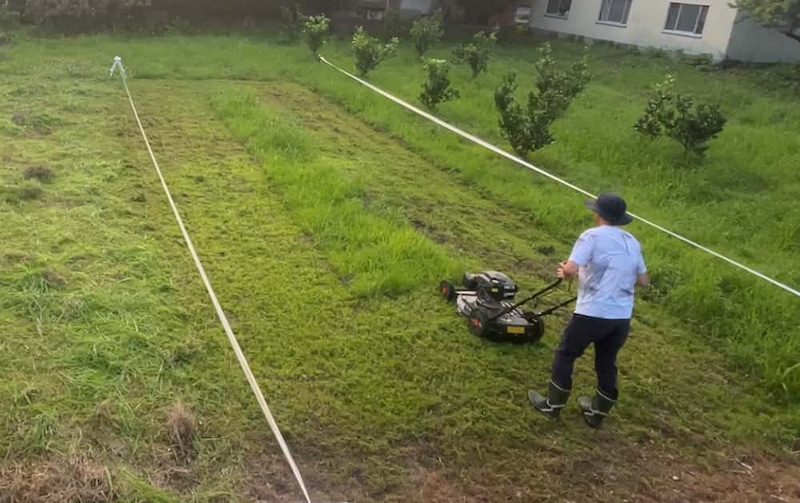自走式草刈機で草刈りした後の仕上がり