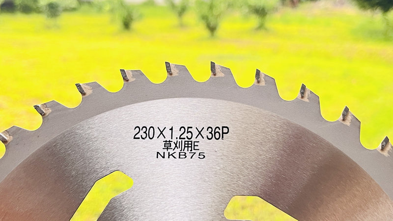 バクマ工業草刈王230×36Pのチップソー本体とパッケージ